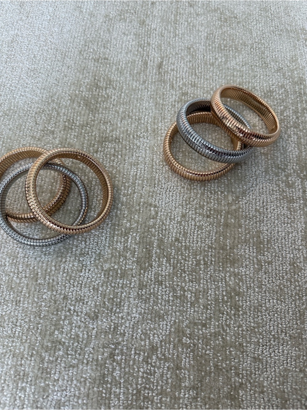 REVOLVE Gold and Silver Ribbed Stack Bracelets - Picture 2 of 5